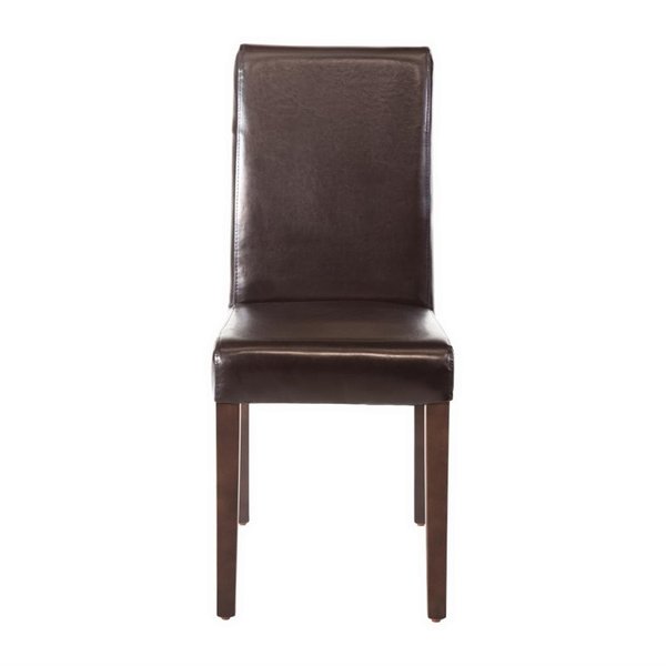 Stoelen | Kunstleer/Hout | Dark Brown | Houtlook Poten | Indoor | 2 Stuks | 405x500x940(h)mm