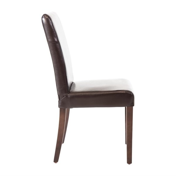 Stoelen | Kunstleer/Hout | Dark Brown | Houtlook Poten | Indoor | 2 Stuks | 405x500x940(h)mm