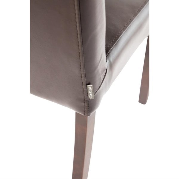 Stoelen | Kunstleer/Hout | Dark Brown | Houtlook Poten | Indoor | 2 Stuks | 405x500x940(h)mm