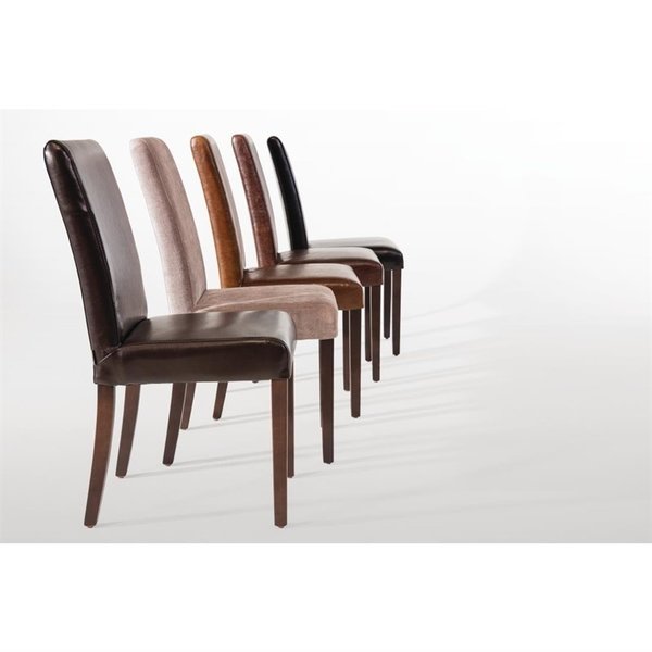 Stoelen | Kunstleer/Hout | Dark Brown | Houtlook Poten | Indoor | 2 Stuks | 405x500x940(h)mm