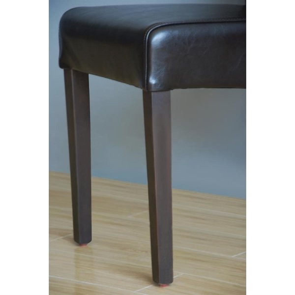 Stoelen | Kunstleer/Hout | Dark Brown | Houtlook Poten | Indoor | 2 Stuks | 410x510x1015(h)mm