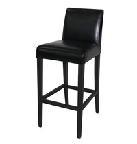 Bolero Barkruk | Kunstleer/Hout | Black | Houtlook Poten | Indoor | 440x540x1030(h)mm 