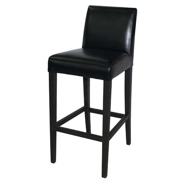 Barkruk | Kunstleer/Hout | Black | Houtlook Poten | Indoor | 440x540x1030(h)mm