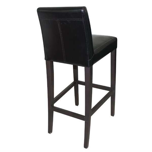 Barkruk | Kunstleer/Hout | Black | Houtlook Poten | Indoor | 440x540x1030(h)mm
