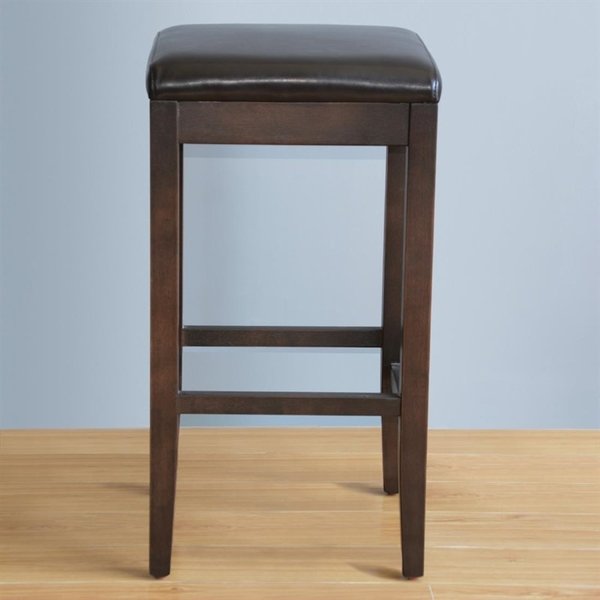 Barkrukken | Kunstleer/Hout | Black | Houtlook Frame | Indoor | 2 Stuks | 410x410x760(h)mm