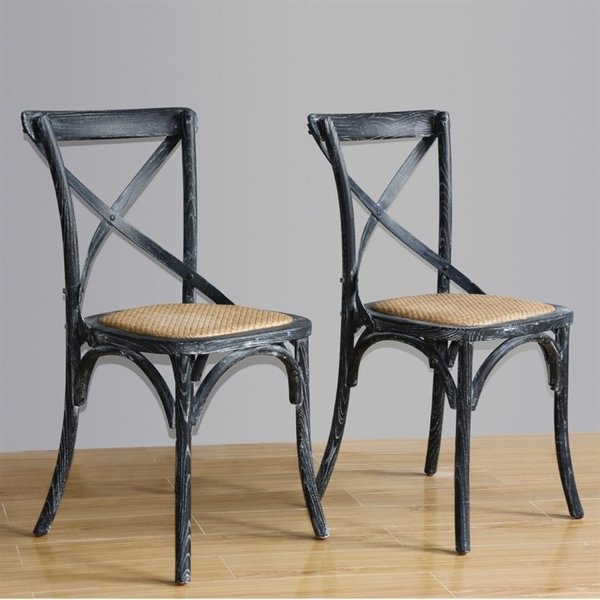 Stoelen | Rotan/Hout | Brown | Black Wash Frame | Indoor | 2 Stuks | 495x550x890(h)mm