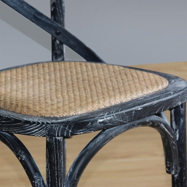 Stoelen | Rotan/Hout | Brown | Black Wash Frame | Indoor | 2 Stuks | 495x550x890(h)mm
