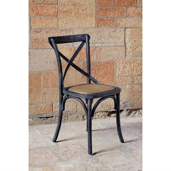 Stoelen | Rotan/Hout | Brown | Black Wash Frame | Indoor | 2 Stuks | 495x550x890(h)mm