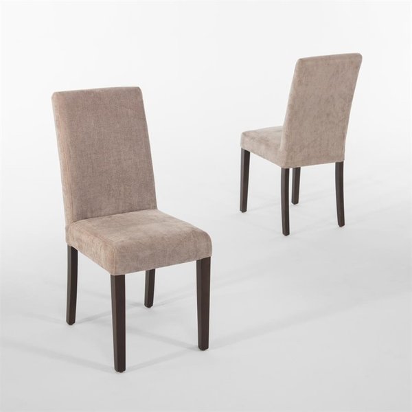 Stoelen | Stof/Hout | Beige | Houtlook Poten | Indoor | 2 Stuks | 410x530x945(h)mm