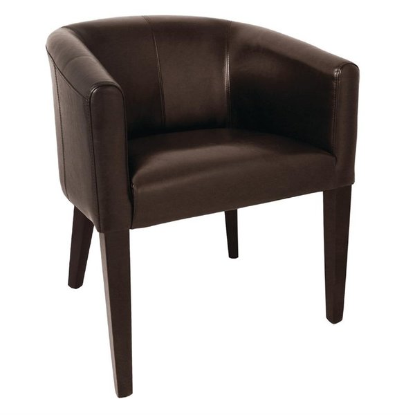 Stoel | Kunstleer/Hout | Dark Brown | Houtlook Poten | Indoor | 630x650x820(h)mm