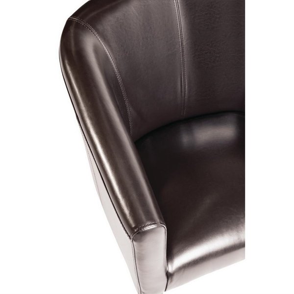 Stoel | Kunstleer/Hout | Dark Brown | Houtlook Poten | Indoor | 630x650x820(h)mm