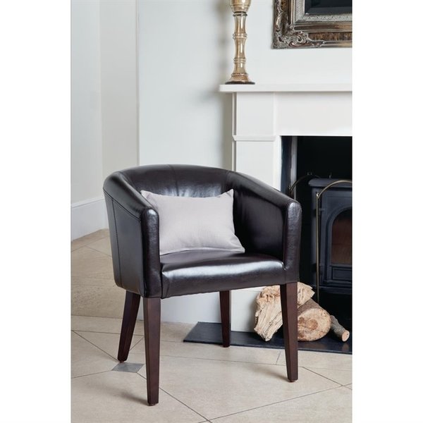 Stoel | Kunstleer/Hout | Dark Brown | Houtlook Poten | Indoor | 630x650x820(h)mm