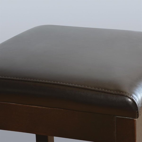 Barkrukken | Kunstleer/Hout | Dark Brown | Houtlook Frame | Indoor | 2 Stuks | 410x410x760(h)mm