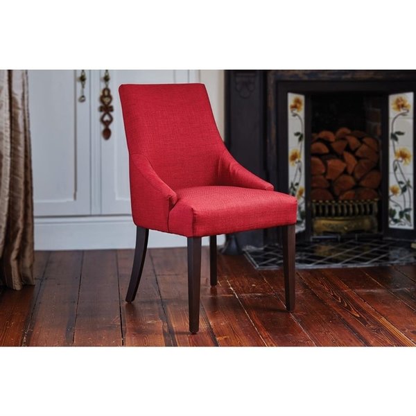 Stoelen | FINESSE |  Polyester/Hout | Dark Red |  Houtlook Poten | Indoor | 2 Stuks | 510x620x900(h)mm