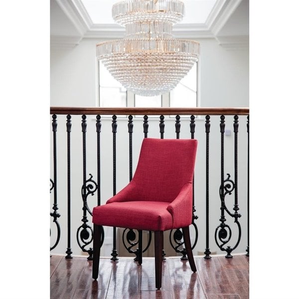 Stoelen | FINESSE |  Polyester/Hout | Dark Red |  Houtlook Poten | Indoor | 2 Stuks | 510x620x900(h)mm