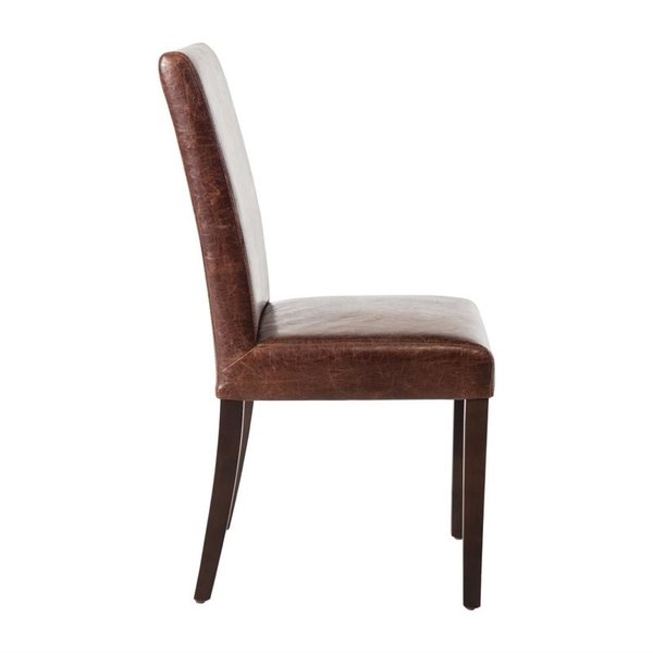 Stoelen | Kunstleer/Hout | Antique Dark Brown | Houtlook Poten | Indoor | 2 Stuks | 405x500x940(h)mm