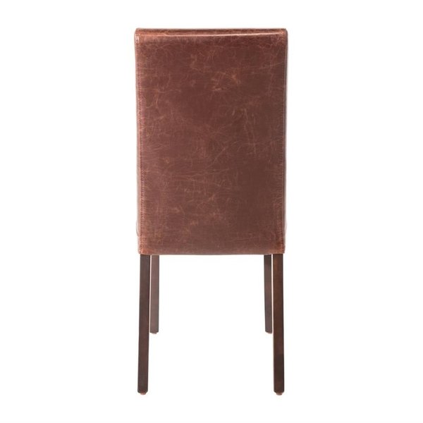 Stoelen | Kunstleer/Hout | Antique Dark Brown | Houtlook Poten | Indoor | 2 Stuks | 405x500x940(h)mm