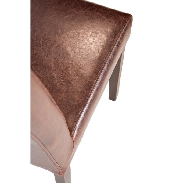 Stoelen | Kunstleer/Hout | Antique Dark Brown | Houtlook Poten | Indoor | 2 Stuks | 405x500x940(h)mm