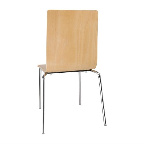 Stoelen | Hout/Staal | Houtlook (Beuken) | Grijze Poten | Indoor | Stapelbaar | 4 Stuks | 505x520x855(h)mm