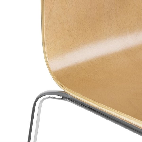 Stoelen | Hout/Staal | Houtlook (Beuken) | Grijze Poten | Indoor | Stapelbaar | 4 Stuks | 505x520x855(h)mm