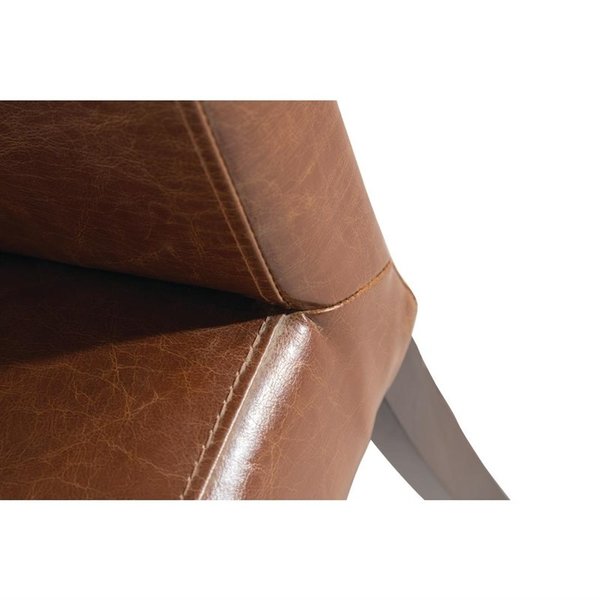 Stoelen | Kunstleer/Hout | Antique Brown | Houtlook Poten | Indoor | 2 Stuks | 405x500x940(h)mm
