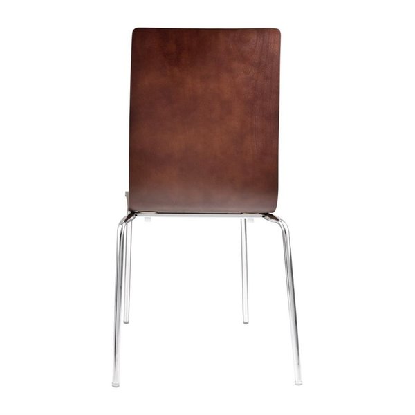 Stoelen | Hout/Staal | Hout (Walnut) | Grijze Poten | Indoor | Stapelbaar | 4 Stuks | 505x520x855(h)mm