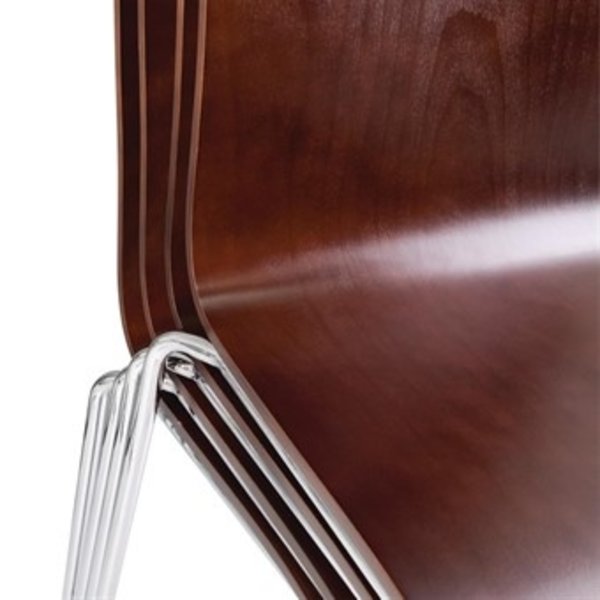Stoelen | Hout/Staal | Hout (Walnut) | Grijze Poten | Indoor | Stapelbaar | 4 Stuks | 505x520x855(h)mm