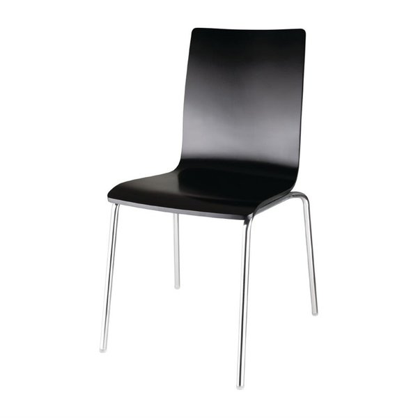 Stoelen | Hout/Staal | Black | Grijze Poten | Indoor | Stapelbaar | 4 Stuks | 505x520x855(h)mm