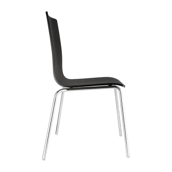 Stoelen | Hout/Staal | Black | Grijze Poten | Indoor | Stapelbaar | 4 Stuks | 505x520x855(h)mm