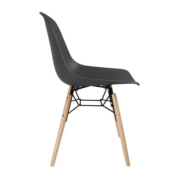 Stoelen | ARLO | Kunststof/Staal | Grey | Houtlook Poten | Indoor | 2 Stuks | 460x540x830(h)mm
