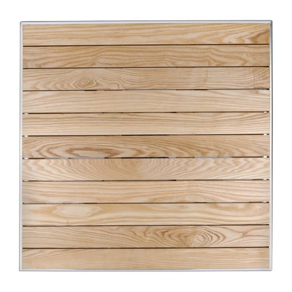 Tafel | Hout/Aluminium | Essenhout Blad | Aluminium Frame | In-/Outdoor | 700x700x720(h)mm