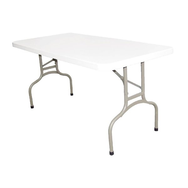 Inklapbare Buffettafel | Kunststof/Staal | Wit Blad | Grijs Frame | In-/Outdoor | 1520x753x737(h)mm