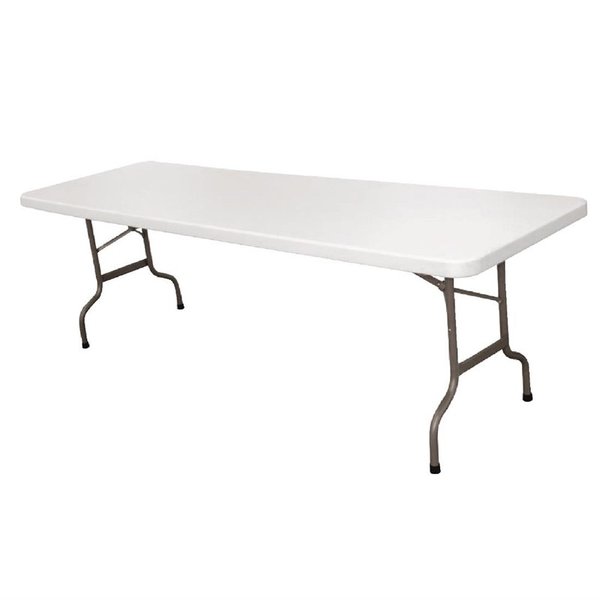 Inklapbare Buffettafel | Kunststof/Staal | Wit Blad | Grijs Frame | In-/Outdoor | 2440x860x740(h)mm
