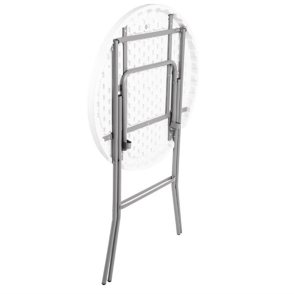 Inklapbare Statafel | Kunststof/Staal | Wit Blad | Grijs Frame | In-/Outdoor | Ø800x1100(h)mm