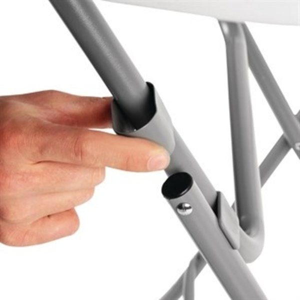 Inklapbare Statafel | Kunststof/Staal | Wit Blad | Grijs Frame | In-/Outdoor | Ø800x1100(h)mm