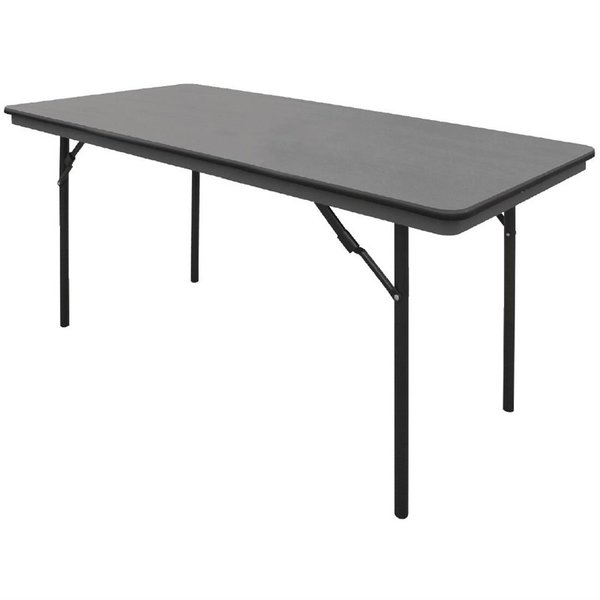 Inklapbare Buffettafel | Kunststof/RVS | Grijs Blad | Zwart Frame | In-/Outdoor | 1520x760x750(h)mm