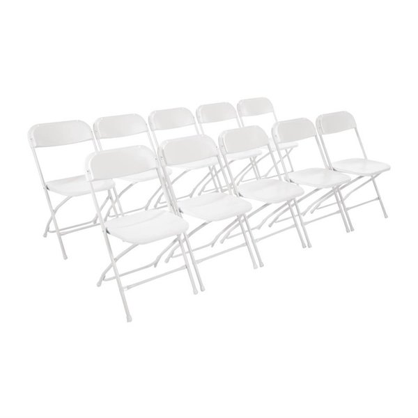 Opklapbare Stoelen | Kunststof/Staal | White | In-/Outdoor | Stapelbaar | 10 Stuks | 440x480x800(h)mm