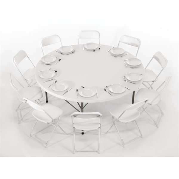 Opklapbare Stoelen | Kunststof/Staal | White | In-/Outdoor | Stapelbaar | 10 Stuks | 440x480x800(h)mm