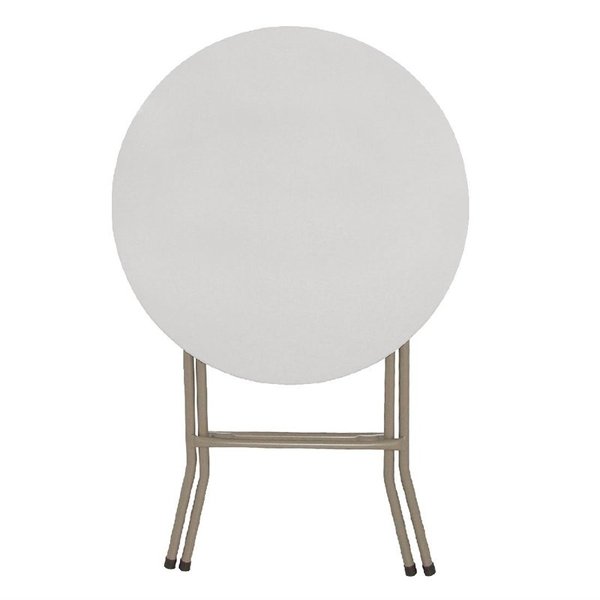 Inklapbare Tafel | Kunststof/Staal | Wit Blad | Grijs Frame | In-/Outdoor | Ø600x735(h)mm
