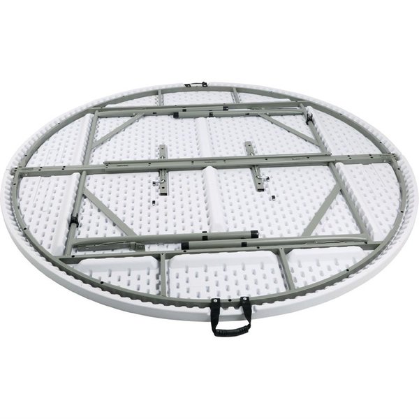 Inklapbare Buffettafel | Kunststof/Staal | Wit Blad | Grijs Frame | In-/Outdoor | Ø1830x740(h)mm