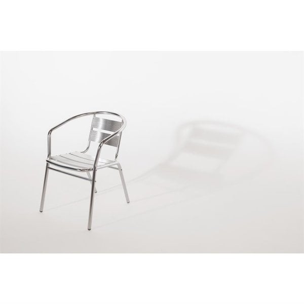 Stoelen | Aluminium | Grey | In-/Outdoor | Stapelbaar | 4 Stuks | 530x580x735(h)mm