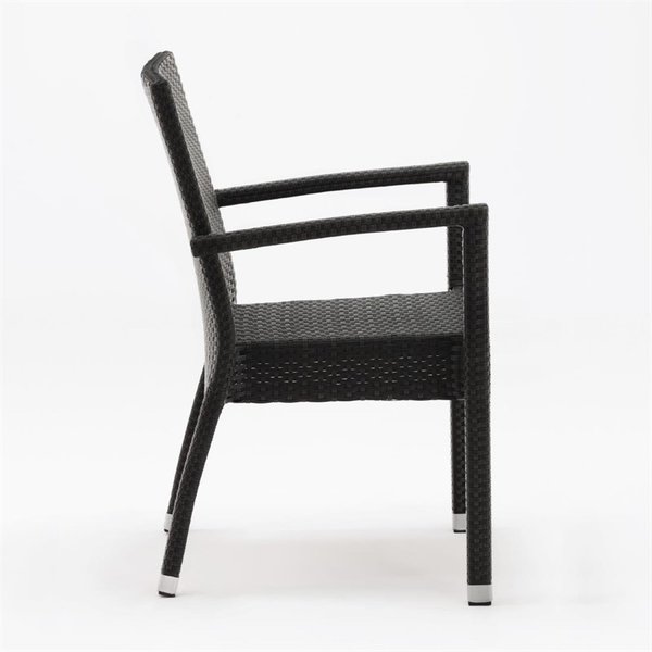 Stoelen | Polyrotan/Aluminium | Anthracite | In-/Outdoor | Stapelbaar | 4 Stuks | 560x602x853(h)mm