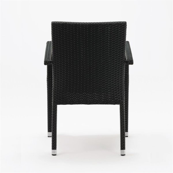 Stoelen | Polyrotan/Aluminium | Anthracite | In-/Outdoor | Stapelbaar | 4 Stuks | 560x602x853(h)mm