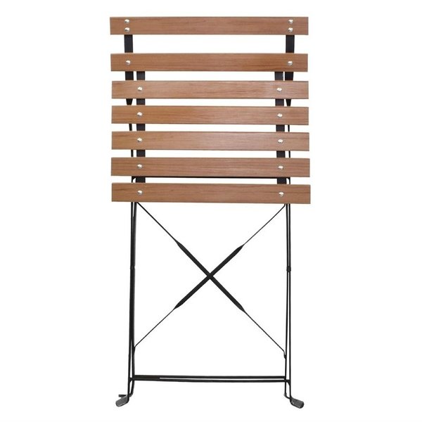 Opklapbare Stoelen | Hout/Staal | Houtlook | Zwart Frame | In-/Outdoor | 2 Stuks | 420x440x810(h)mm