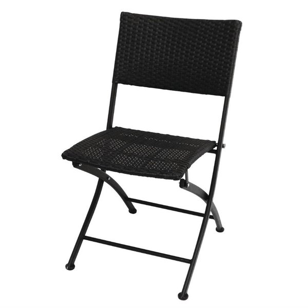 Opklapbare Stoelen | Rotan/Staal | Black | In-/Outdoor | 2 Stuks | 580x470x850(h)mm