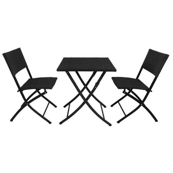 Opklapbare Stoelen | Rotan/Staal | Black | In-/Outdoor | 2 Stuks | 580x470x850(h)mm