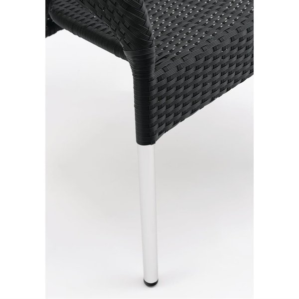 Stoelen | Polyrotan/Aluminium | Charcoal | Grijze Poten | In-/Outdoor | Stapelbaar | 4 Stuks | 550x600x780(h)mm
