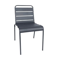 Bolero Stalen stoelen grijs | 4 stuks | Zithoogte 45cm | 470x570x830(h)mm