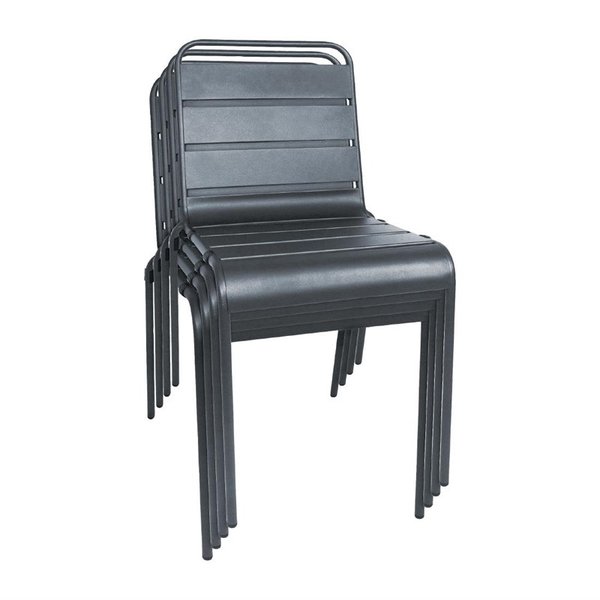Stoelen | Staal | Grey | In-/Outdoor | Stapelbaar | 4 Stuks | 470x570x830(h)mm