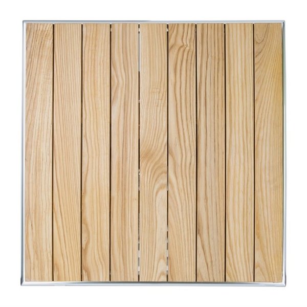 Inklapbare Tafel | Hout/Aluminium | Essenhout Blad | Aluminium Frame | In-/Outdoor | 600x600x730(h)mm